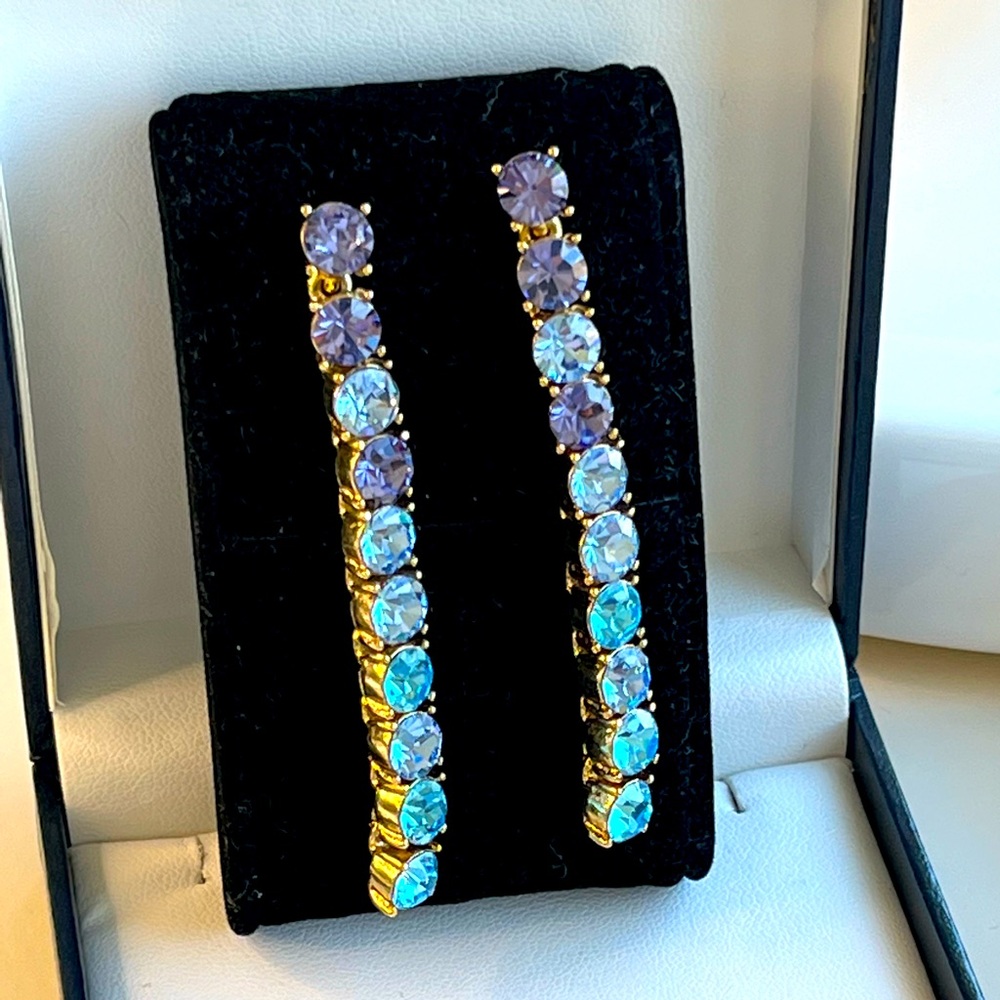 Stunning multicolour Jewelled Bar Earrings.